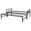 VEVOR Twin Size Daybed Frame, Day Bed with Trundle, Heavy Duty Metal Platform Bed Frame, Twin Daybed with Metal Slats Support for Living Room, Bedroom, Guest Room, Easy Assembly, Black