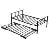 VEVOR Twin Size Daybed Frame, Day Bed with Trundle, Heavy Duty Metal Platform Bed Frame, Twin Daybed with Metal Slats Support for Living Room, Bedroom, Guest Room, Easy Assembly, Black
