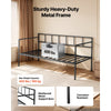 VEVOR Twin Daybed Metal Twin Size Day Bed Frame with Under-Bed Storage, for Living Room Bedroom Guest Room, Space Saving, Heavy-Duty Metal Sofa Bed Support, Easy Assembly, Without Trundle, Black