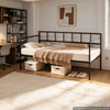 VEVOR Twin Daybed Metal Twin Size Day Bed Frame with Under-Bed Storage, for Living Room Bedroom Guest Room, Space Saving, Heavy-Duty Metal Sofa Bed Support, Easy Assembly, Without Trundle, Black