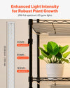 VEVOR Plant Shelf with Grow Light, 6-Tier Double-Row Plant Stand, 71in Tall Indoor Plants Display Rack with Wheels & Timer, 200W Full Spectrum Grow Lights, Metal Flower Pot Holder for Seed Starting