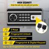 VEVOR Safe Box, 0.8 CU.FT Fingerprint Safe Box for Money with 2 Keys & Digital Keypad, Q235 Steel Safe Box for Storing Cash, Jewelry, Pistols, Documents, Watches in Home & Office & Hotel