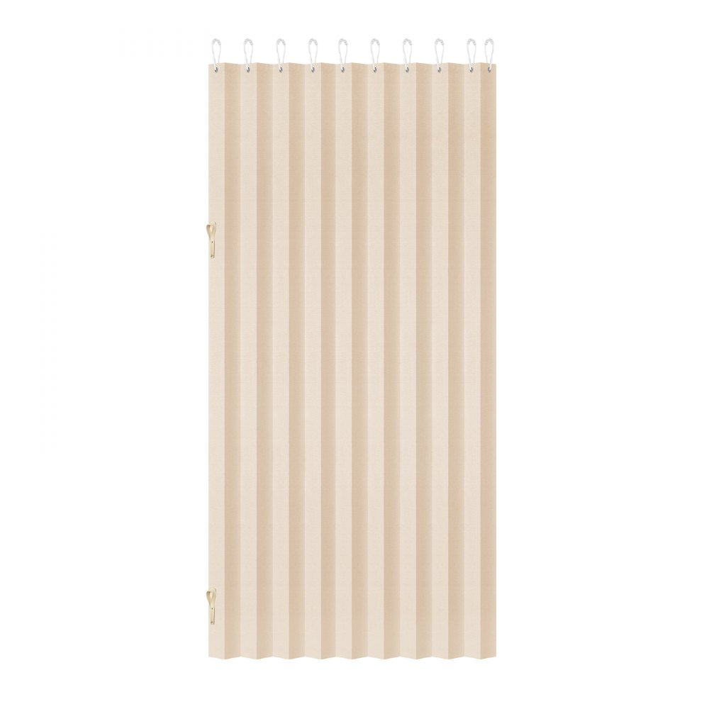 VEVOR Accordion Door, 47 x 78 inch, Blackout Fabric Folding Magnetic Door Curtain, with Hanging Hooks, Interior Room Divider for Doorways, Closets, Bedrooms, Bathrooms, Living Rooms, Beige, 1 Panel