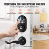 VEVOR Fingerprint Door Lock with Level Handles, Fingerprint/Keypad Code/Key, One-Time and Anti-Peeking Password, Constant Unlock Mode, Aluminum Alloy, Electronic Keypad Deadbolt for Entry Doors