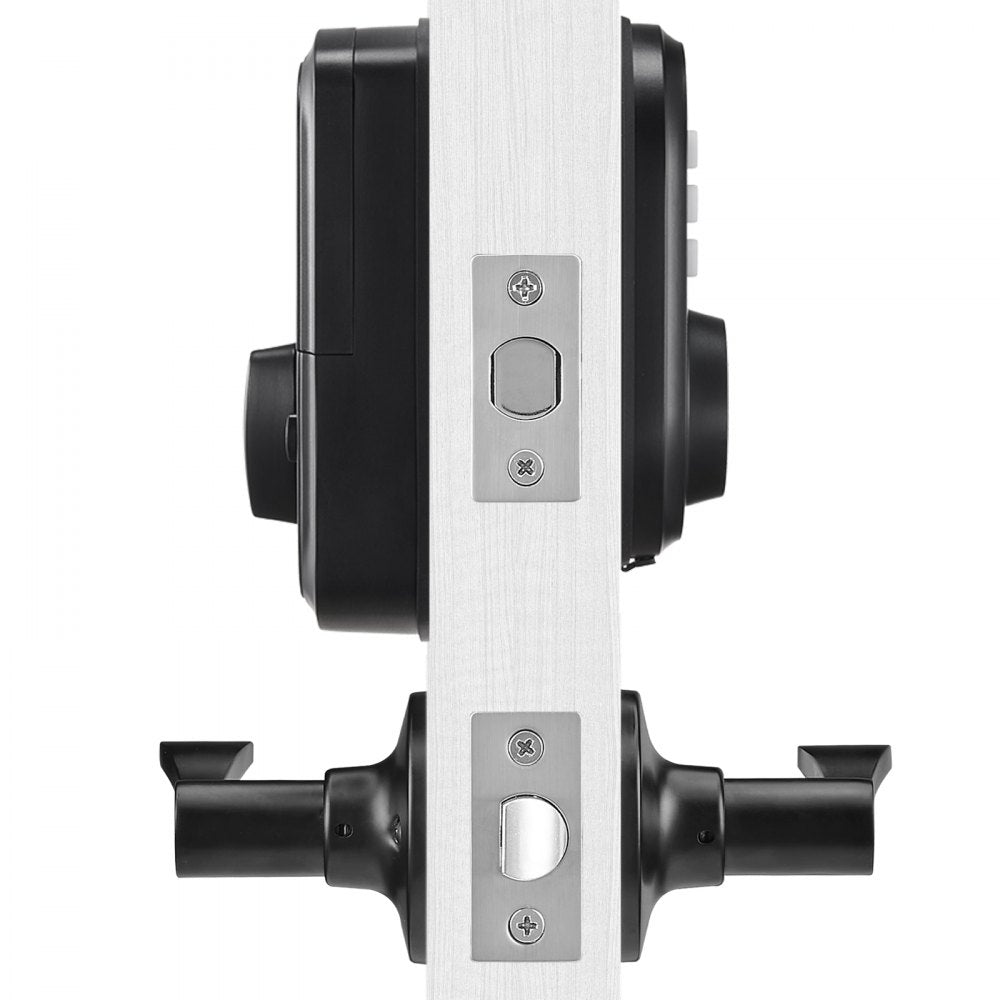 VEVOR Fingerprint Door Lock with Level Handles, Fingerprint/Keypad Code/Key, One-Time and Anti-Peeking Password, Constant Unlock Mode, Aluminum Alloy, Electronic Keypad Deadbolt for Entry Doors
