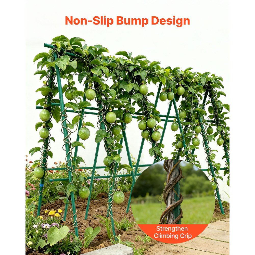 VEVOR Garden Stakes, 25 Pack, 82.68 inch, Plastic Coated Metal Tomato Stakes, Garden Sticks for Plants Support, with Pointed End and Non-Slip Bumps for Growing Climbing Plants, Outdoor Vegetables