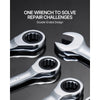 VEVOR Combination Wrench Set, 30-Piece Ratcheting Wrench Set with Organizer Rack, Cr-V Steel Wrench Set SAE 1/4" to 1", Metric 8 mm to 24 mm, Ideal for General Household, Garage, Workshop, Emergency