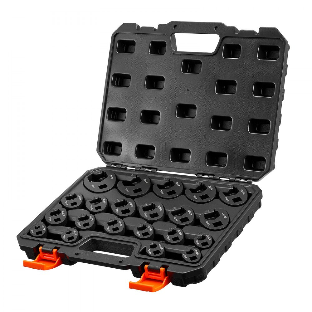 VEVOR Crowfoot Wrench Set, 1/2" and 3/8" Drive, 21-Piece Metric Dual-Drive Flare Nut Crows Foot Wrenches, with Storage Case, Dual Size Markings on Tools and Case, for Maintenance