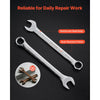 VEVOR Combination Wrench Set, 44-Piece SAE and Metric, 12-Point Box End and 15° Angled Open End Combination Wrenches with Roll Up Pouch, Carbon Steel, for General Household and Automotive Repairs