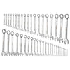 VEVOR Combination Wrench Set, 44-Piece SAE and Metric, 12-Point Box End and 15° Angled Open End Combination Wrenches with Roll Up Pouch, Carbon Steel, for General Household and Automotive Repairs