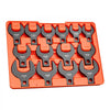 VEVOR Crowfoot Wrench Set, 1/2" Drive, 14-Piece SAE 1-1/16" to 2" Crows Foot Wrenches, with Storage Tray, Dual Size Markings on Tools and Tray, for Auto Maintenance or Repairs