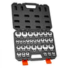 VEVOR Crowfoot Wrench Set, 3/8" Drive, 30-Piece Metric and SAE Size Crows Foot Wrenches, Cr-Mo Alloy Steel, with Storage Case, Dual Size Markings on Tools and Case, for Auto Maintenance or Repairs
