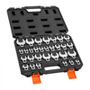 VEVOR Crowfoot Wrench Set, 3/8" Drive, 30-Piece Metric and SAE Size Crows Foot Wrenches, Cr-Mo Alloy Steel, with Storage Case, Dual Size Markings on Tools and Case, for Auto Maintenance or Repairs