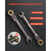 VEVOR Flex-Head Ratcheting Wrench Set, 12-Piece Metric 8 mm to 19 mm, 72 Teeth, Cr-V Steel Ratchet Flexible Combination Wrench Set with Roll Up Pouch, for General Household and Automotive Repairs