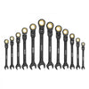 VEVOR Flex-Head Ratcheting Wrench Set, 24-Piece SAE and Metric, 72 Teeth, Cr-V Steel Ratchet Flexible Combination Wrench Set with Storage Case, for General Household and Automotive Repairs, Black