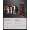 VEVOR Flex-Head Ratcheting Wrench Set, 8-piece Combination Wrench Set with Roll-up Pouch, Cr-V Steel Flexible Ratcheting Wrench Set Metric 8 mm to 17 mm, Ideal for General Household, Auto Repairs