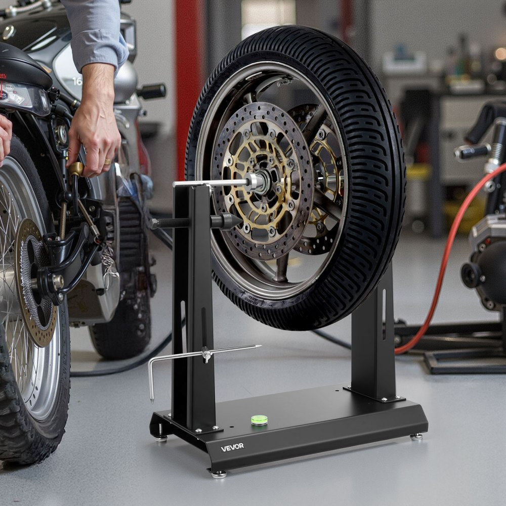 VEVOR Motorcycle Wheel Balancer, 88.2 lbs Capacity, Tire Balancer & Truing Stand with Adjustable Centering Cones and Truing Pointer, Balancing Tools for Most Motorcycles & Bicycles, 35-Inch Wheel Dia