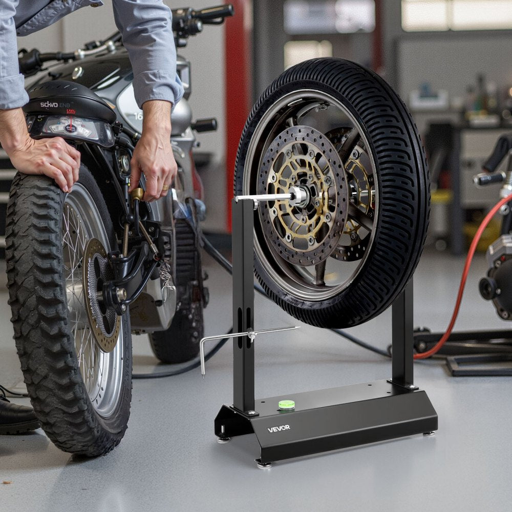 VEVOR Motorcycle Wheel Balancer, 88.2 lbs Capacity, Tire Balancer & Truing Stand with Adjustable Centering Cones and Truing Pointer, Balancing Tools for Most Motorcycles & Bicycles, 32-Inch Wheel Dia