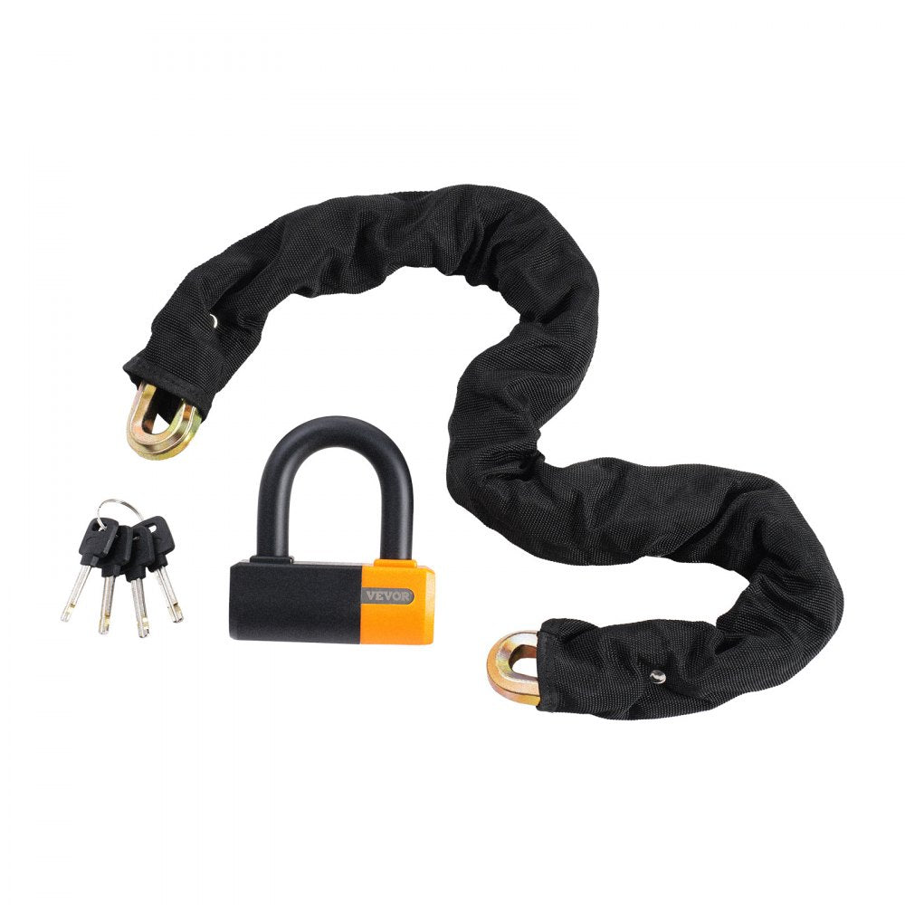 VEVOR Bike Chain Lock, 3.28 Ft Bicycle Chain Lock with 4 Keys, Heavy Duty Metal Steel Anti-Theft High Security Bike Locks, Perfect for Bike, Motorcycle, Scooter, Bicycle, Door, Fence or Gate, 14mm