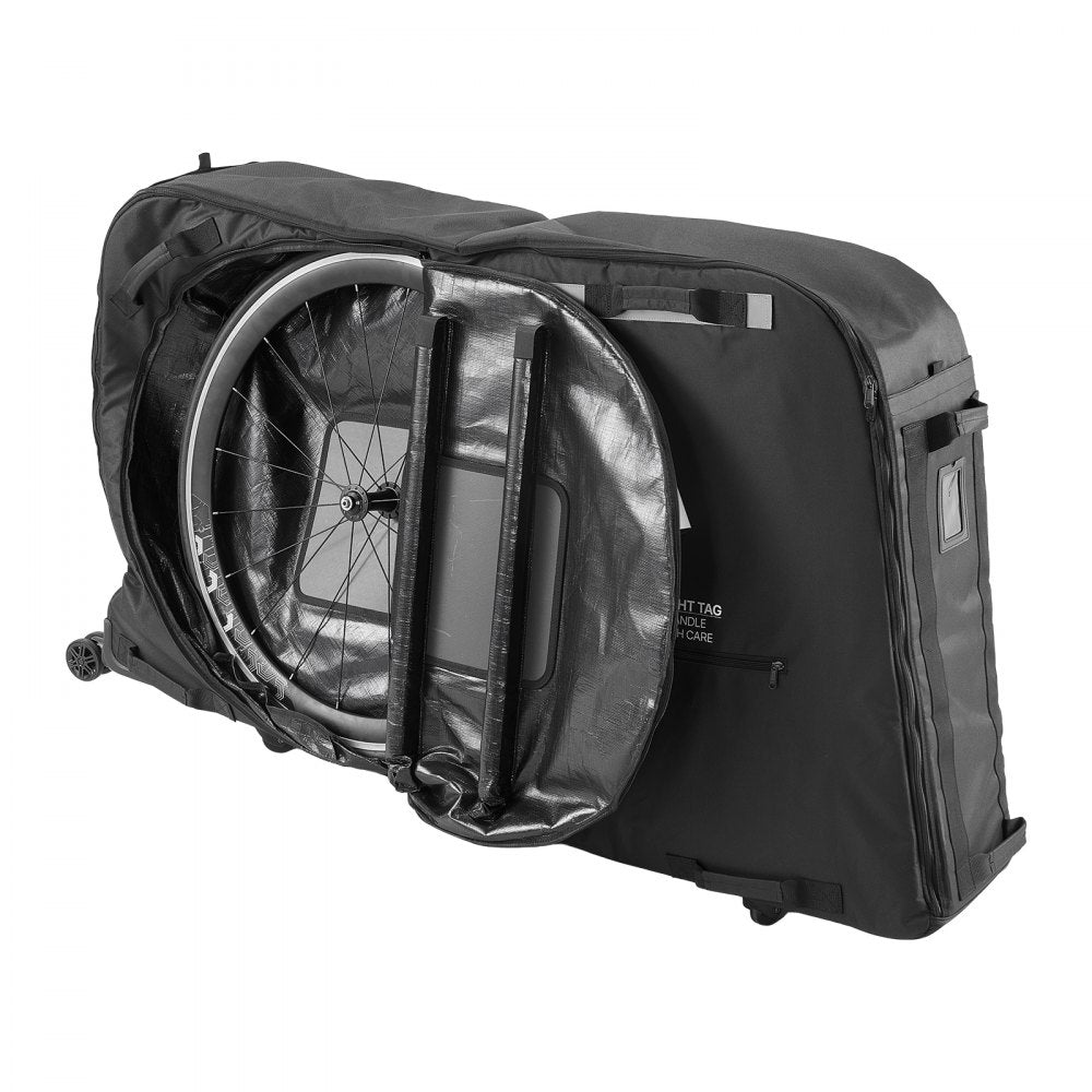 VEVOR Bike Travel Bag, Transport Universal Bicycle Storage Case Bag with TSA Lock, Support Plates, Protection and Fork Mount Stabilisation, Bicycle Case Max. Wheelbase 51 in for Airplane, Outdoor Use