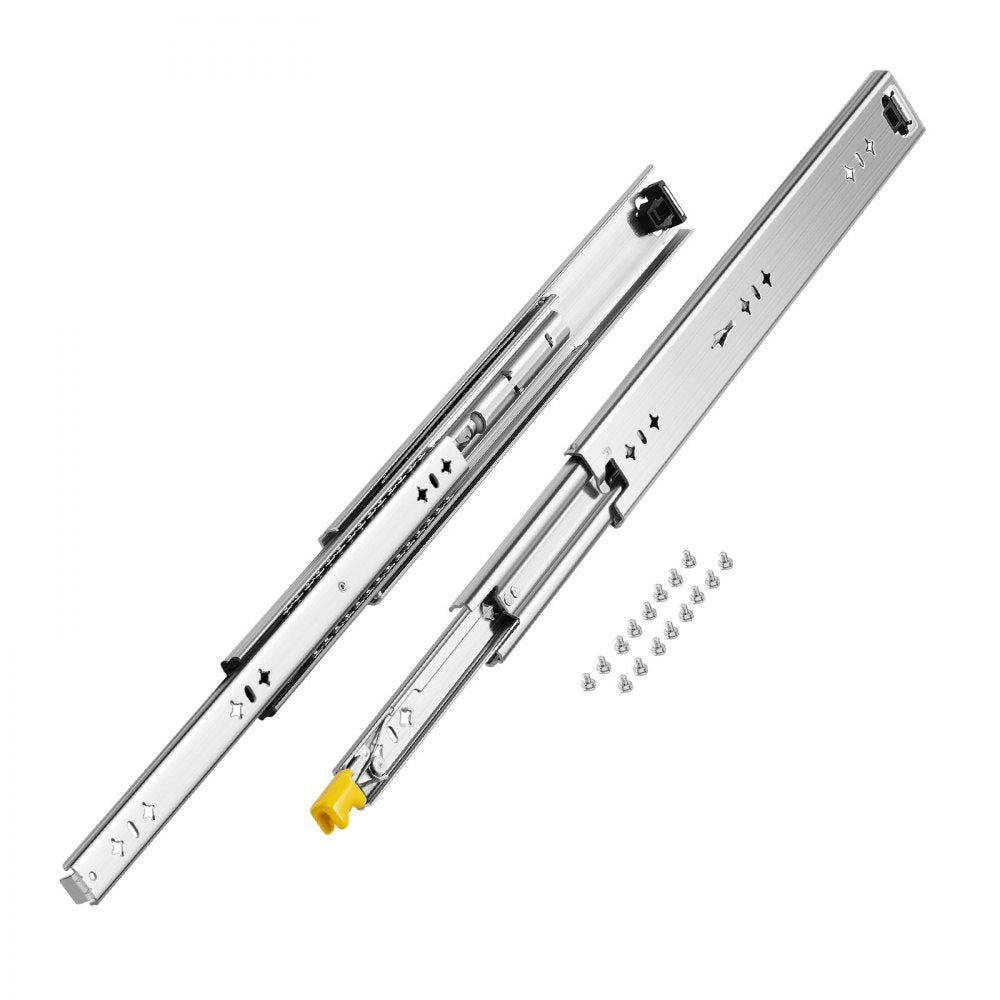 VEVOR Heavy Duty Drawer Slides 18inch, 1 Pair Locking Drawer Slides 250lbs Load Capacity, Side Mount Ball Bearing, 3-Fold Full Extension
