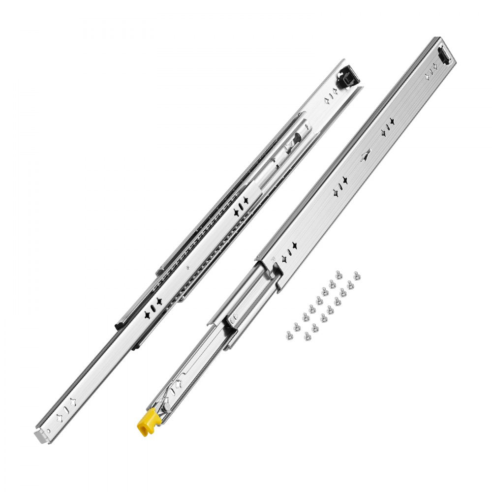 VEVOR Heavy Duty Drawer Slides 24inch, 1 Pair Locking Drawer Slides 250lbs Load Capacity, Side Mount Ball Bearing, 3-Fold Full Extension