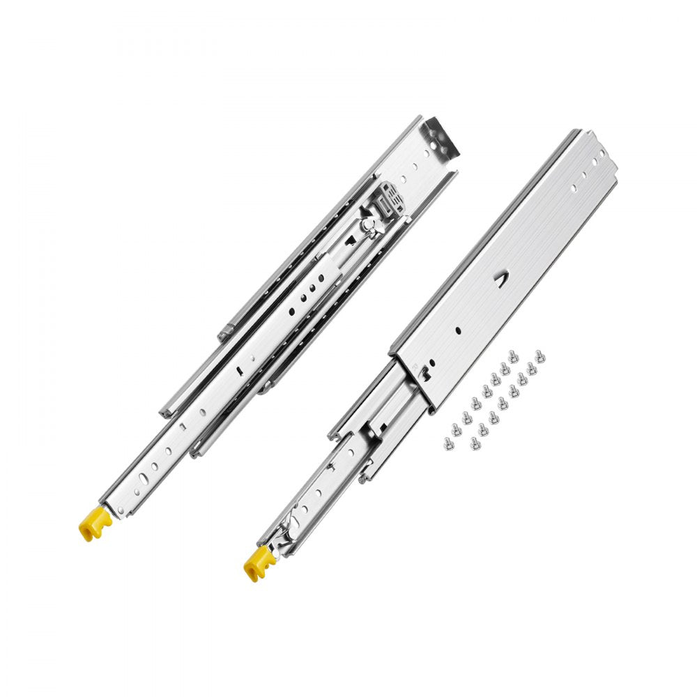 VEVOR 1 Pair Full Extension Drawer Slides 18 20 22 28 30 32 36 38 40 44 48 52 56 60 in, 500 lbs Load Capacity Locking Drawer Slides, Ball Bearing with Lock Side Mount Drawer Slide Rail