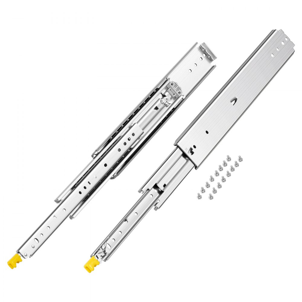 VEVOR 1 Pair Full Extension Drawer Slides 18 20 22 28 30 32 36 38 40 44 48 52 56 60 in, 500 lbs Load Capacity Locking Drawer Slides, Ball Bearing with Lock Side Mount Drawer Slide Rail