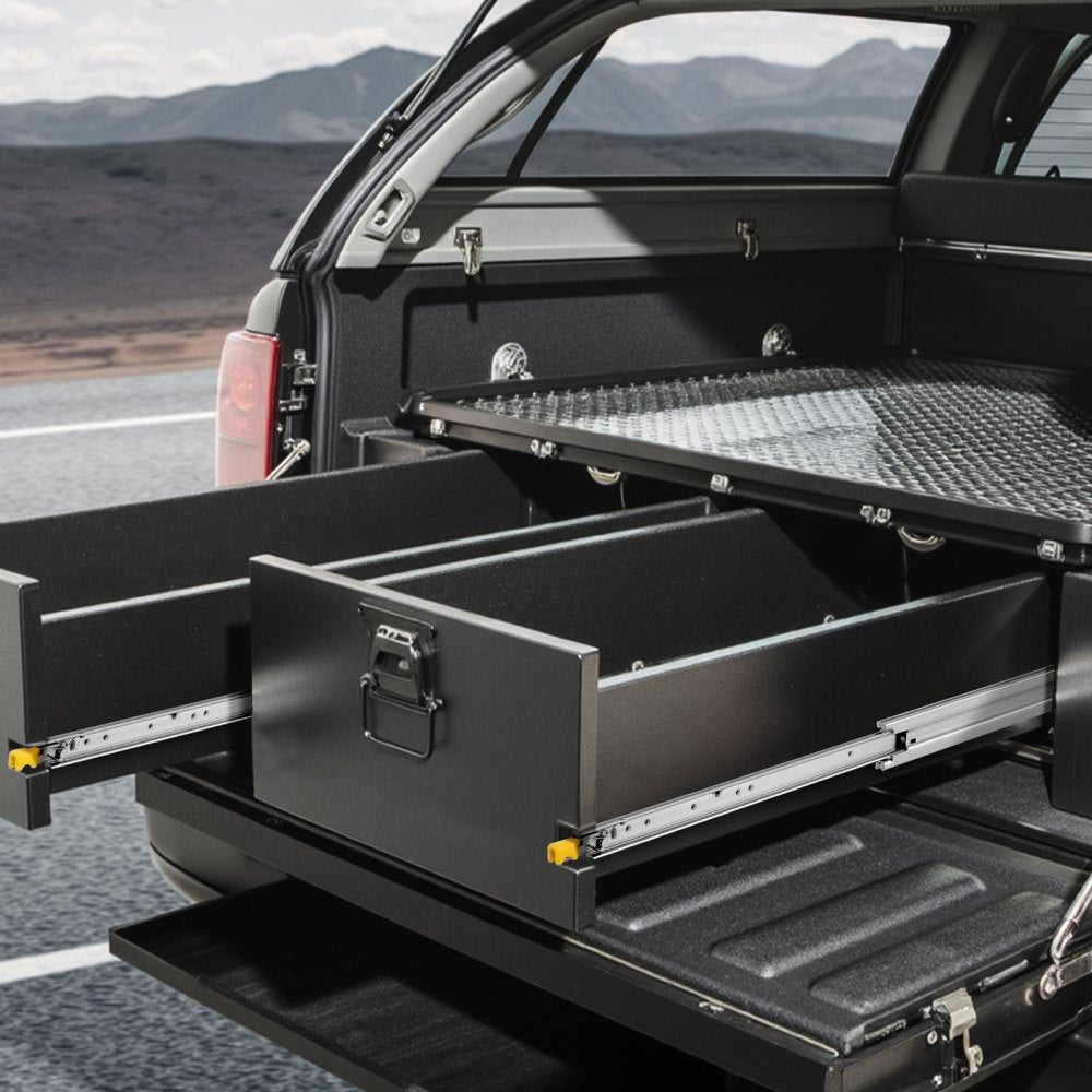 VEVOR Heavy Duty Drawer Slides, 1 Pair 30inch Locking Drawer Slides, 500lbs Load Capacity, Side Mount Ball Bearing Drawer Glides, Full Extension Industrial Locking Rail
