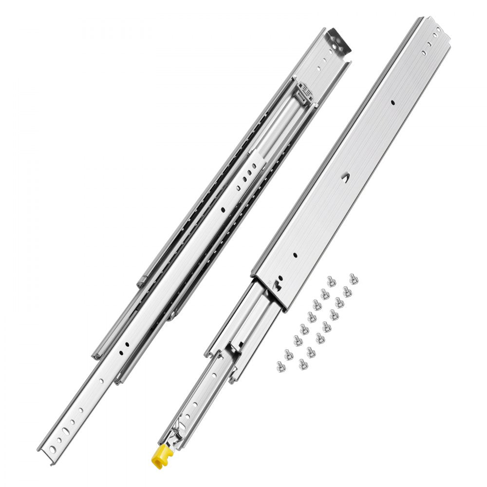 VEVOR Heavy Duty Drawer Slides, 1 Pair 30inch Locking Drawer Slides, 500lbs Load Capacity, Side Mount Ball Bearing Drawer Glides, Full Extension Industrial Locking Rail