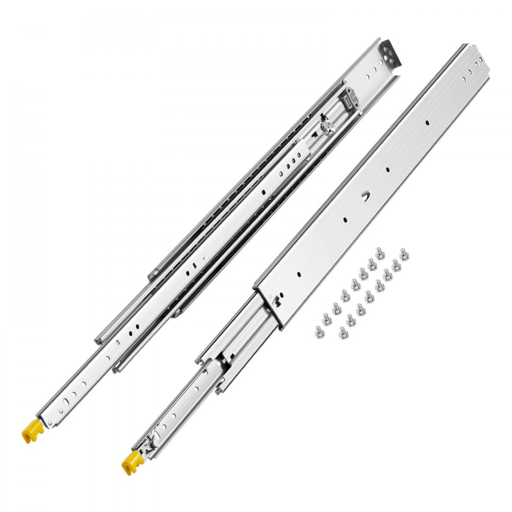 VEVOR 1 Pair Full Extension Drawer Slides 18 20 22 28 30 32 36 38 40 44 48 52 56 60 in, 500 lbs Load Capacity Locking Drawer Slides, Ball Bearing with Lock Side Mount Drawer Slide Rail
