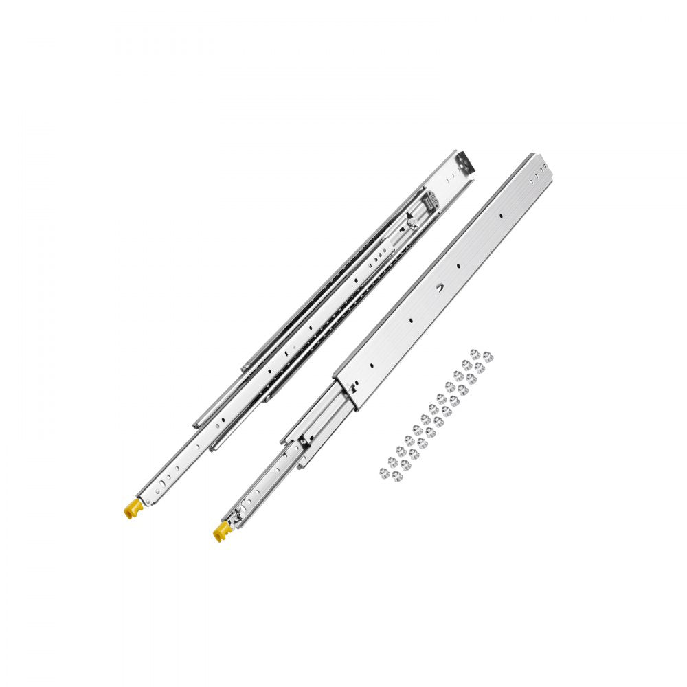 VEVOR 1 Pair Full Extension Drawer Slides 18 20 22 28 30 32 36 38 40 44 48 52 56 60 in, 500 lbs Load Capacity Locking Drawer Slides, Ball Bearing with Lock Side Mount Drawer Slide Rail