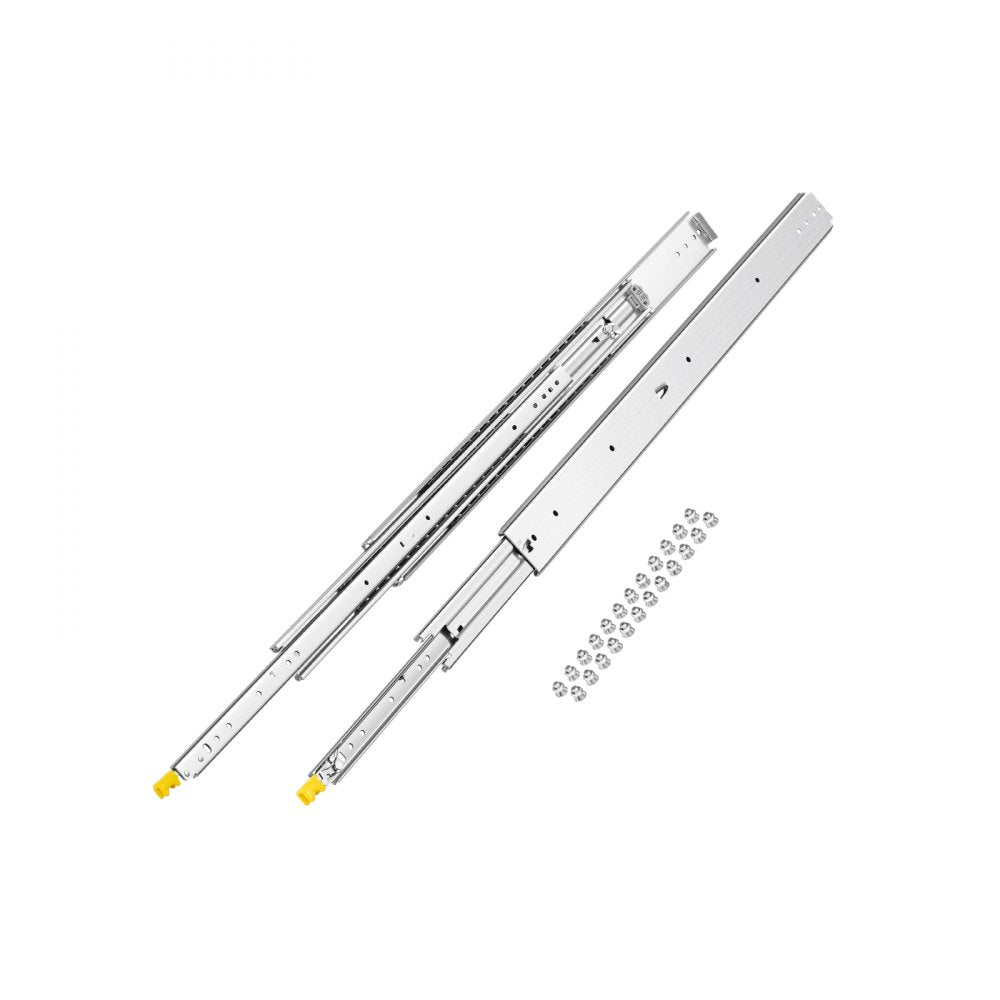 VEVOR 1 Pair Full Extension Drawer Slides 18 20 22 28 30 32 36 38 40 44 48 52 56 60 in, 500 lbs Load Capacity Locking Drawer Slides, Ball Bearing with Lock Side Mount Drawer Slide Rail