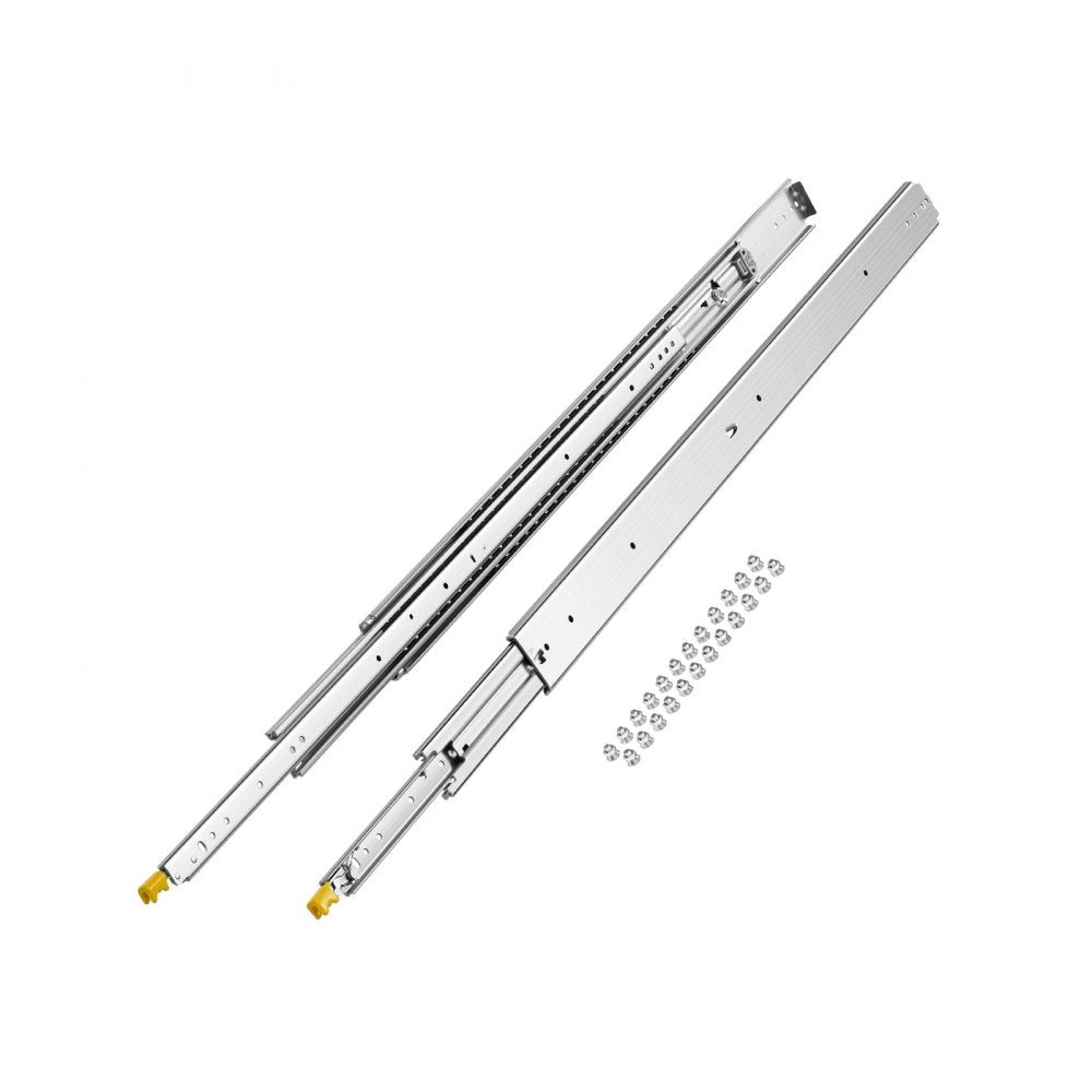VEVOR 1 Pair Full Extension Drawer Slides 18 20 22 28 30 32 36 38 40 44 48 52 56 60 in, 500 lbs Load Capacity Locking Drawer Slides, Ball Bearing with Lock Side Mount Drawer Slide Rail