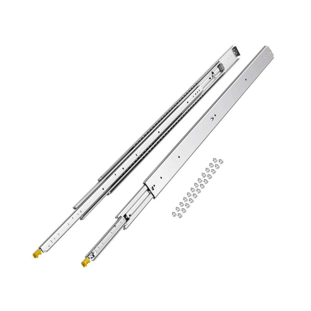 VEVOR 1 Pair Full Extension Drawer Slides 18 20 22 28 30 32 36 38 40 44 48 52 56 60 in, 500 lbs Load Capacity Locking Drawer Slides, Ball Bearing with Lock Side Mount Drawer Slide Rail