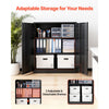 VEVOR Metal Storage Cabinet 41.7 in Lockable Steel Garage Cabinet Black, for Pantry, Warehouse, Basement, Laundry, Office, 3 Tiers Tool Storage with 2 Adjustable Shelves, 2 Magnetic Doors & 2 Keys