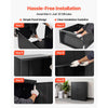 VEVOR Metal Storage Cabinet 41.7 in Lockable Steel Garage Cabinet Black, for Pantry, Warehouse, Basement, Laundry, Office, 3 Tiers Tool Storage with 2 Adjustable Shelves, 2 Magnetic Doors & 2 Keys