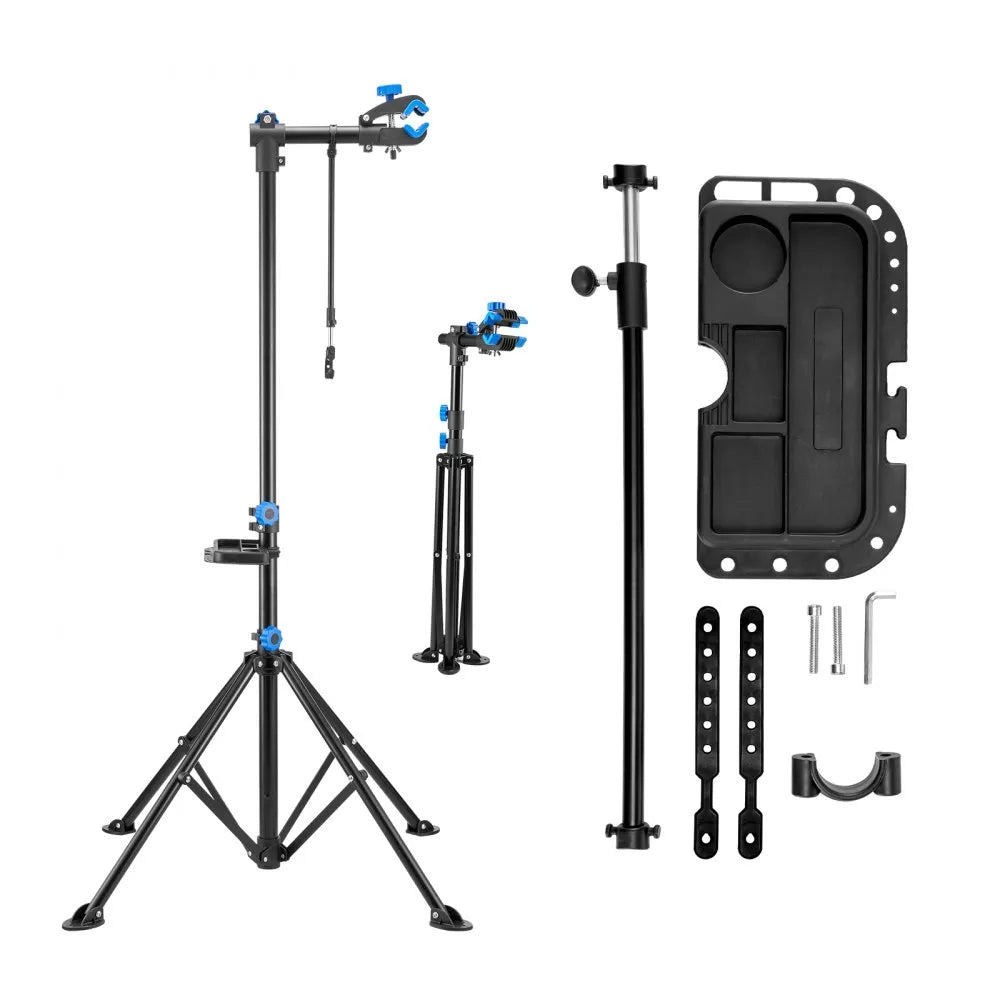 VEVOR Bike Repair Stand, 66 lb Heavy-duty Bicycle Work Stand with 32.8-56.6 in Adjustable Height & Magnetic Tool Tray, Foldable Bicycle Maintenance Rack, Shop Home Mechanics for Mountain & Road Bike