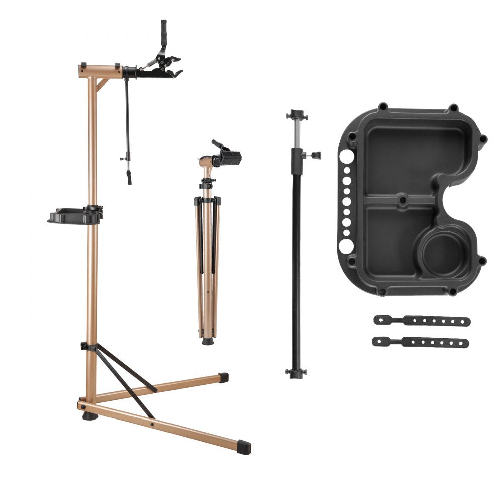 VEVOR Bike Repair Stand, Max. 110 lb Heavy-duty Bicycle Work Stand with 40.3-59.4 in Adjustable Height & Large Tool Tray, Foldable Ebike Maintenance Rack, Shop Home Mechanics for Mountain Road Bike