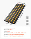 VEVOR Car Driveway Rubber Curb Ramp, 33069 lbs Load Capacity, 2.6 inch Rise Curbside Bridge Ramp with Yellow Reflective Strips, Suitable for Loading Dock, Warehouse, Garage, Sidewalk (3 Pack)