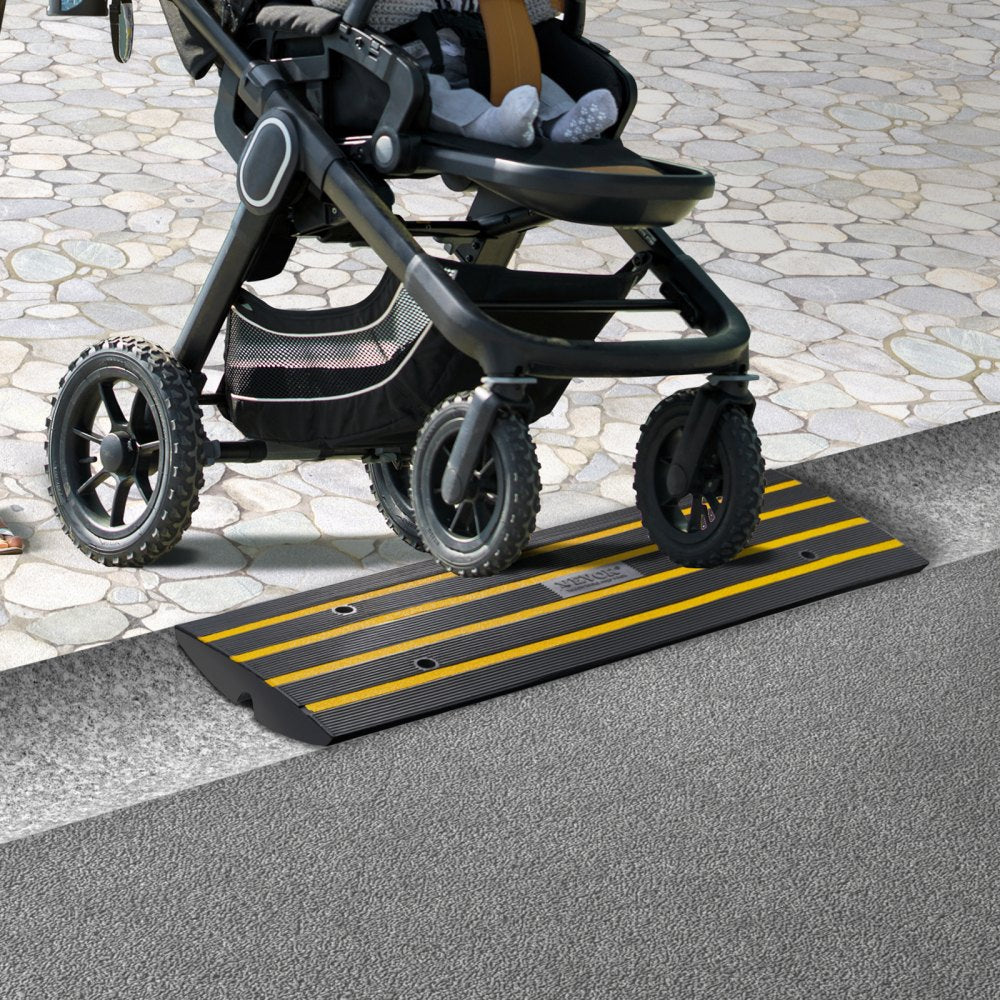 VEVOR Curb Ramp, 2.6" Rise Rubber Driveway Ramps, Heavy Duty 33069 lbs Weight Capacity Threshold Ramp, Curbside Bridge Ramps for Loading Dock Garage Sidewalk, Expandable Full Ramp Set