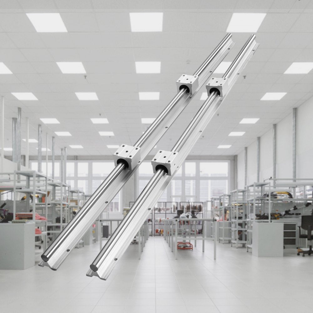 VEVOR Linear Guide Rail Set, SBR16 800mm, 2 PCS 31.5 in/800 mm SBR16 Guide Rails and 4 PCS SBR16UU Slide Blocks, Linear Rails and Bearings Kit for Automated Machines DIY Project CNC Router Machines