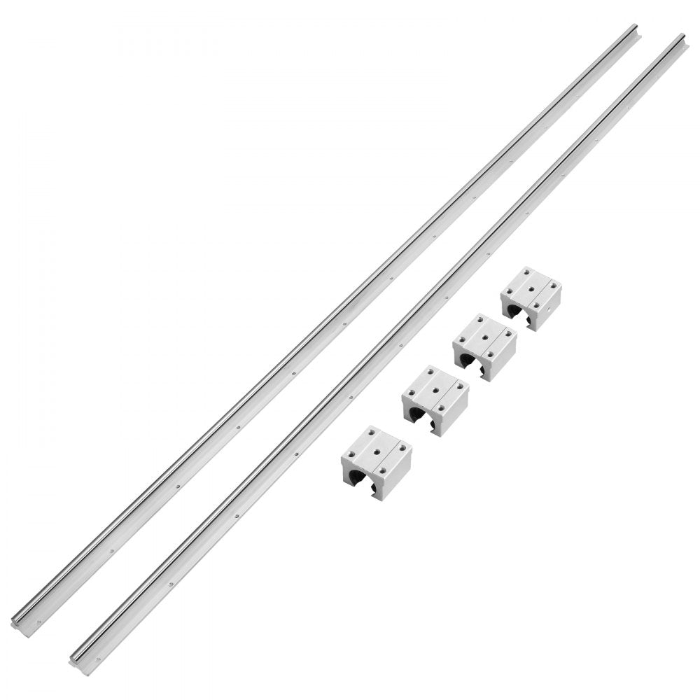 VEVOR Linear Motion Set, SBR20 2200mm, Comes with Two 86.6-inch SBR20 Rails & Four SBR20UU Blocks, Ideal for DIY CNC & Automated Projects