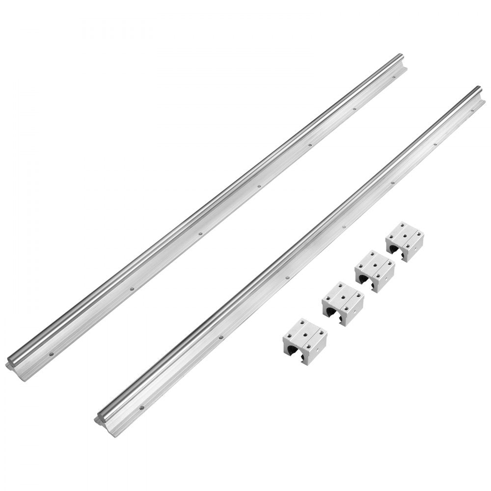 VEVOR Linear Rail Kit, SBR20 800mm, Includes 2 PCS 31.5 in SBR20 Rails & 4 PCS SBR20UU Blocks, Ideal for CNC Machines, Automation Projects, and DIY Crafts