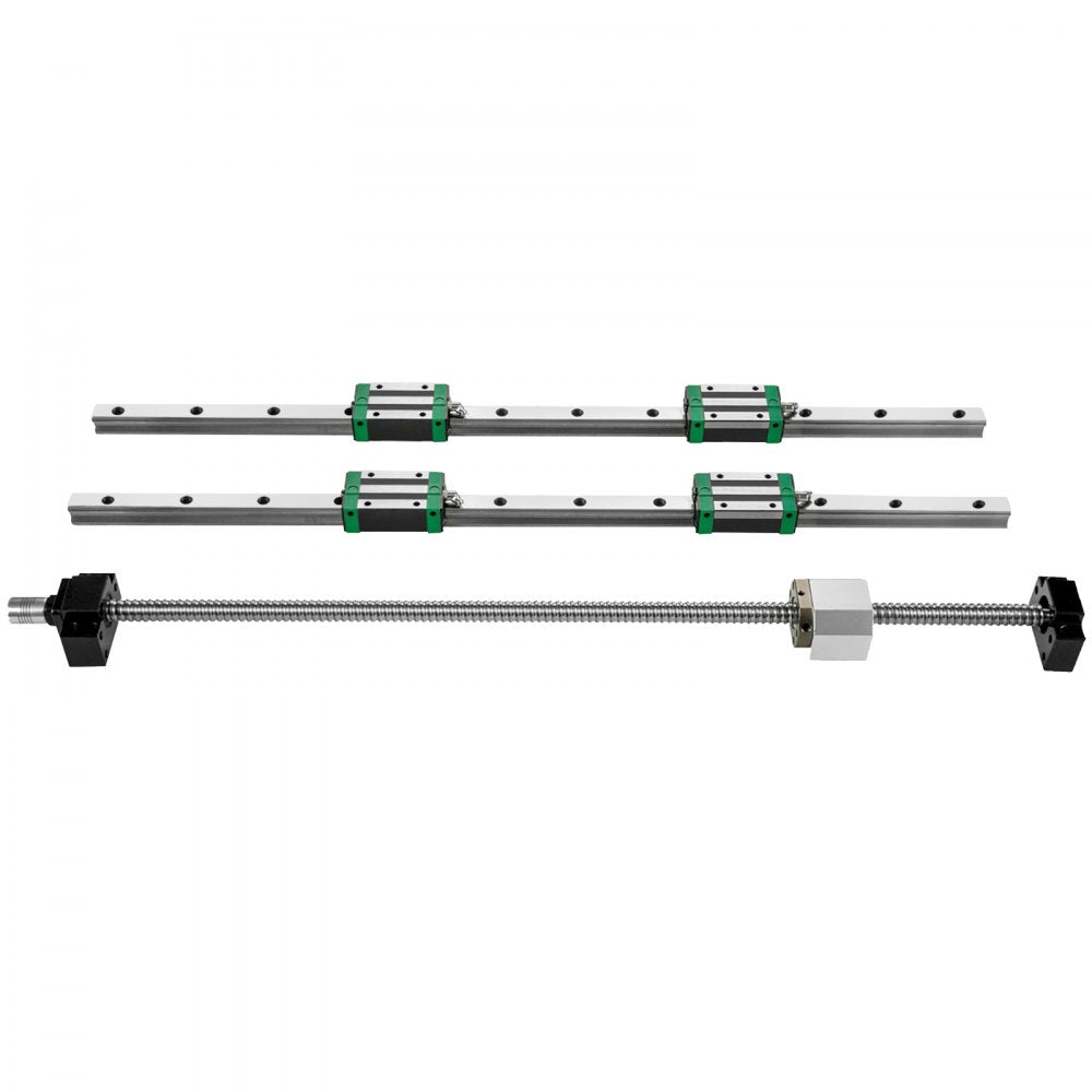 VEVOR Linear Guide Rail, 2PCS HGR20-1000mm Linear Slide Rail + 1Pcs RM1605-1000mm Ballscrew with BF12/BK12 Kit, Coupling, Slide Blocks Linear Guide Rail Set for DIY CNC Routers Lathes Mills
