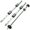 VEVOR Linear Guide Rail 2Pcs HGR20-2000mm Linear Slide Rail with 1Pcs RM1605-2000mm Ballscrew with BF12/BK12 Kit Linear Slide Rail Guide Rail Square for DIY CNC Routers Lathes Mills