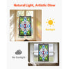 VEVOR Stained Glass Window Panel, 17 x 29 in, Tiffany Style Hanging Transom Window Panel with Chain, Large Vertical Rectangle Stain Glass, Vintage Traditional Art Handcrafts for Kitchen Home Decor