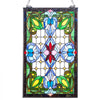 VEVOR Stained Glass Window Panel, 17 x 29 in, Tiffany Style Hanging Transom Window Panel with Chain, Large Vertical Rectangle Stain Glass, Vintage Traditional Art Handcrafts for Kitchen Home Decor