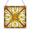 VEVOR Stained Glass Window Panel, 20 x 21 in, Tiffany Style Hanging Transom Window Panel with Chain, Large Vertical Rectangle Stain Glass, Vintage Traditional Art Handcrafts for Kitchen Home Decor