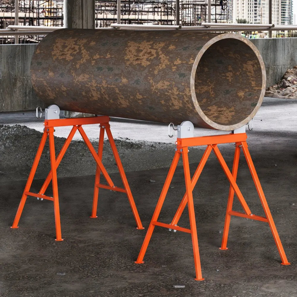 VEVOR Pipe Stand with Roller Head 2500 LBS Load for 2-36 inches Pipes 45# Steel
